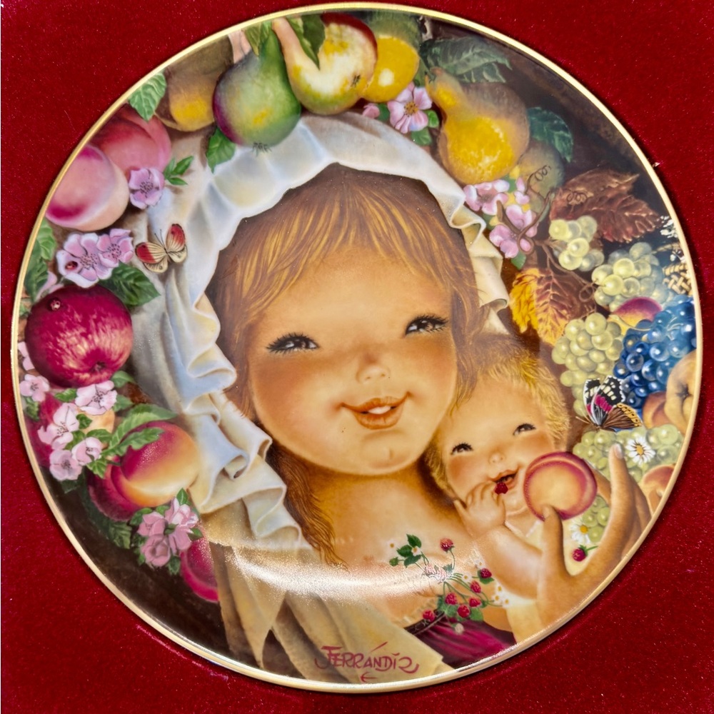 1977 Fernandiz Orchard Mother and Child LTD edition 10” Plate
